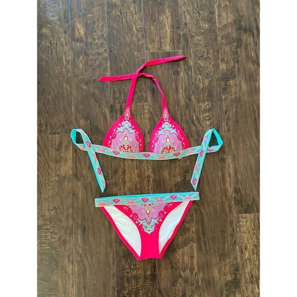 NWT Victoria's Secret Pink Paisley 2-Piece Bikini (Large Top and Medium Bottoms) - Picture 5 of 9